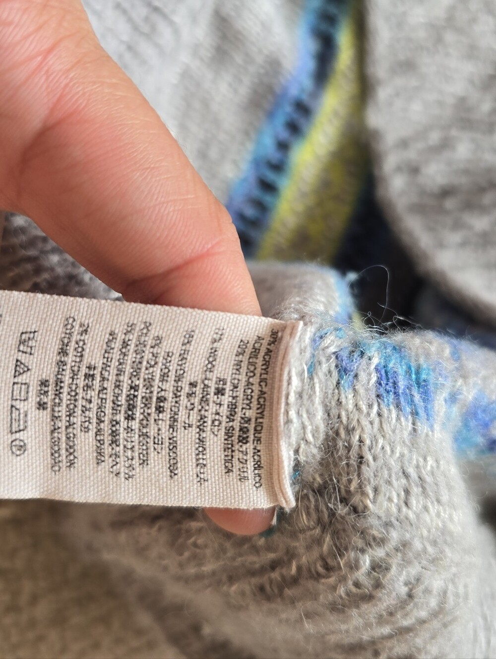 Free People This and That Stripe Multicolor Mix Print Knit Turtleneck Sweater M - Picture 9 of 10